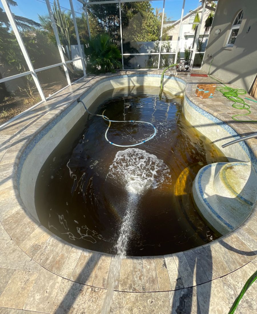 Before: Hurricane affected pool
