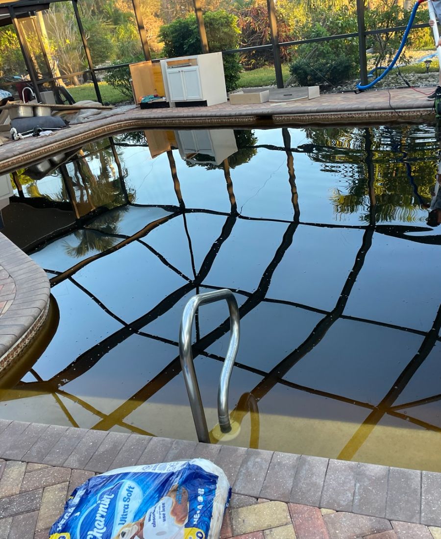 Before: Hurricane affected pool