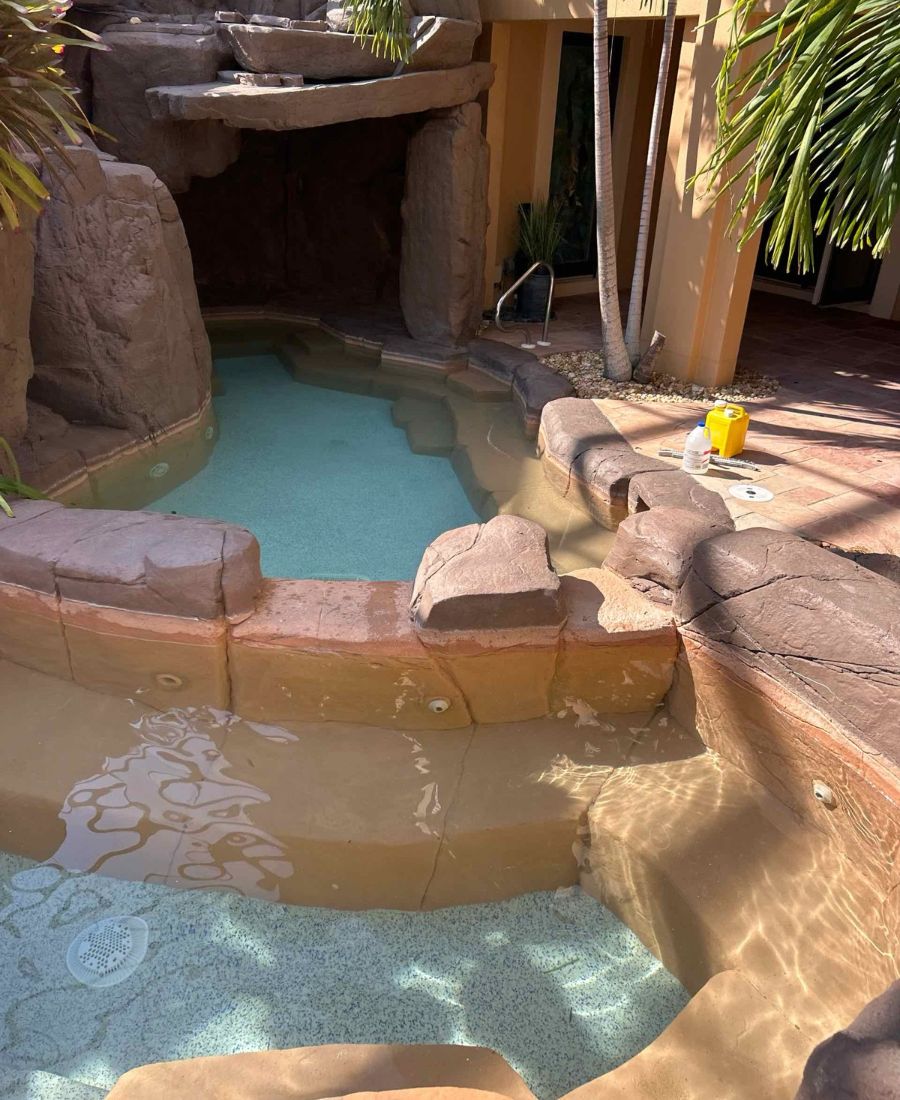 After: Hurricane affected pool