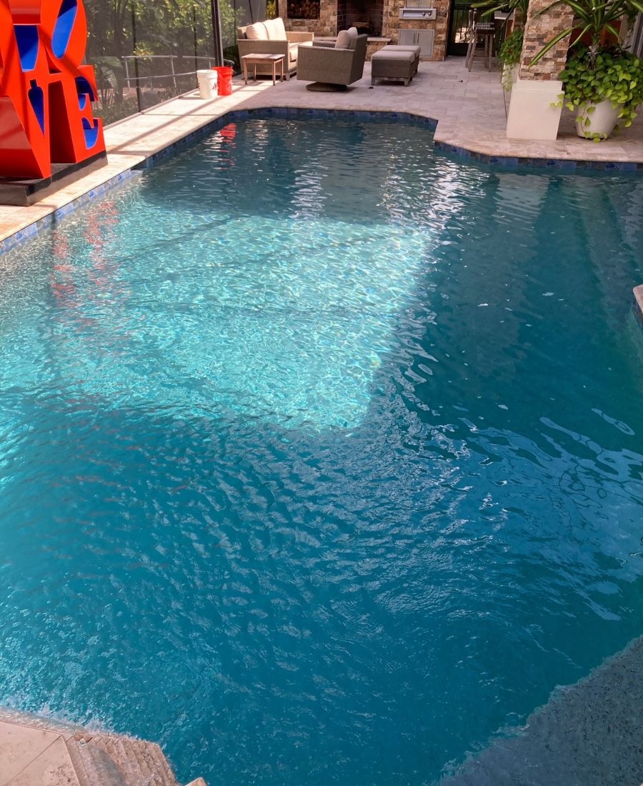 After: Hurricane affected pool