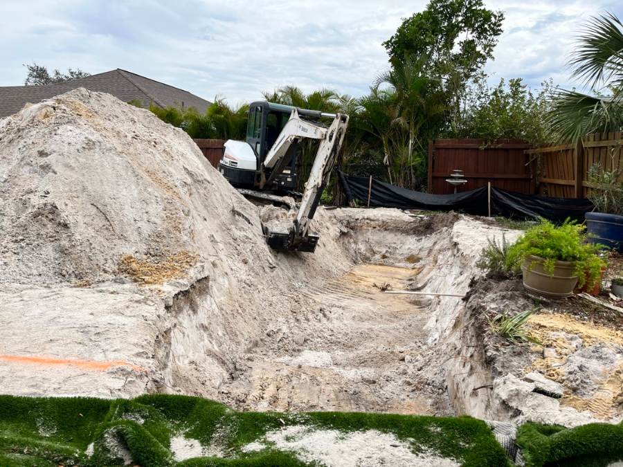 Total Pool Services pool build in progress in Southwest Florida