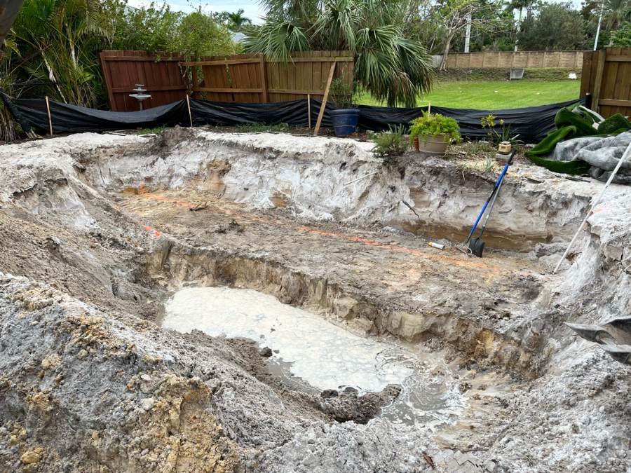 Total Pool Services pool build in progress in Southwest Florida