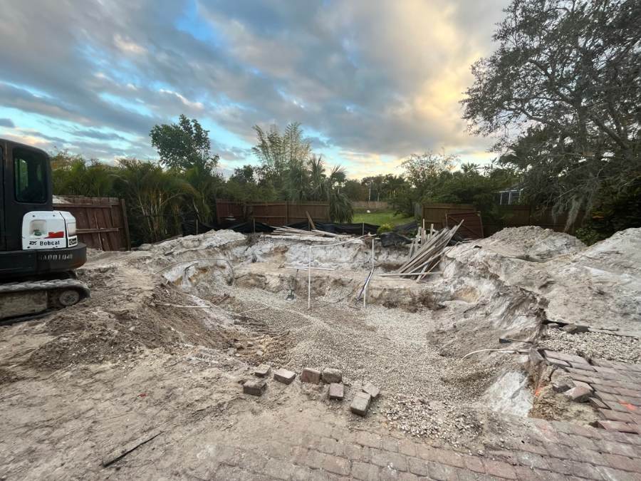 Total Pool Services pool build in progress in Southwest Florida