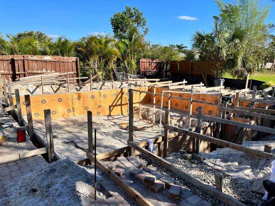 Total Pool Services pool build in progress in Southwest Florida