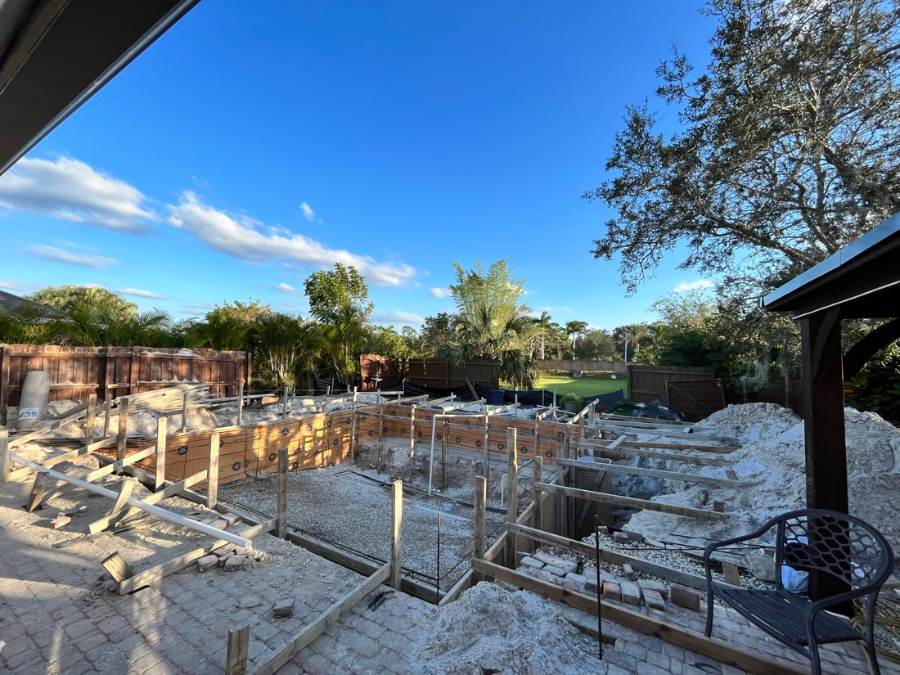 Total Pool Services pool build in progress in Southwest Florida