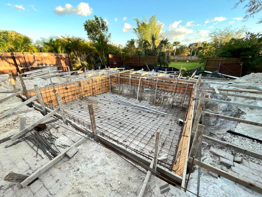 Total Pool Services pool build in progress in Southwest Florida