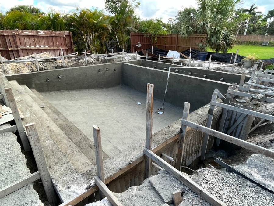Total Pool Services pool build in progress in Southwest Florida