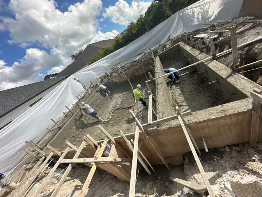 Total Pool Services pool build in progress in Southwest Florida
