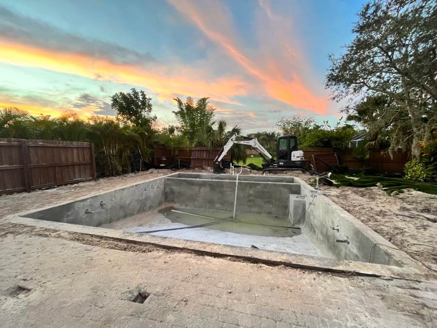 Total Pool Services pool build in progress in Southwest Florida