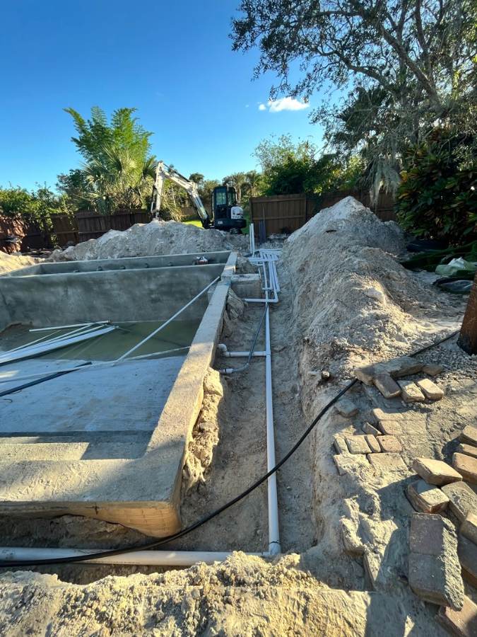 Total Pool Services pool build in progress in Southwest Florida