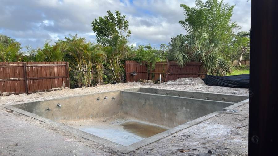 Total Pool Services pool build in progress in Southwest Florida