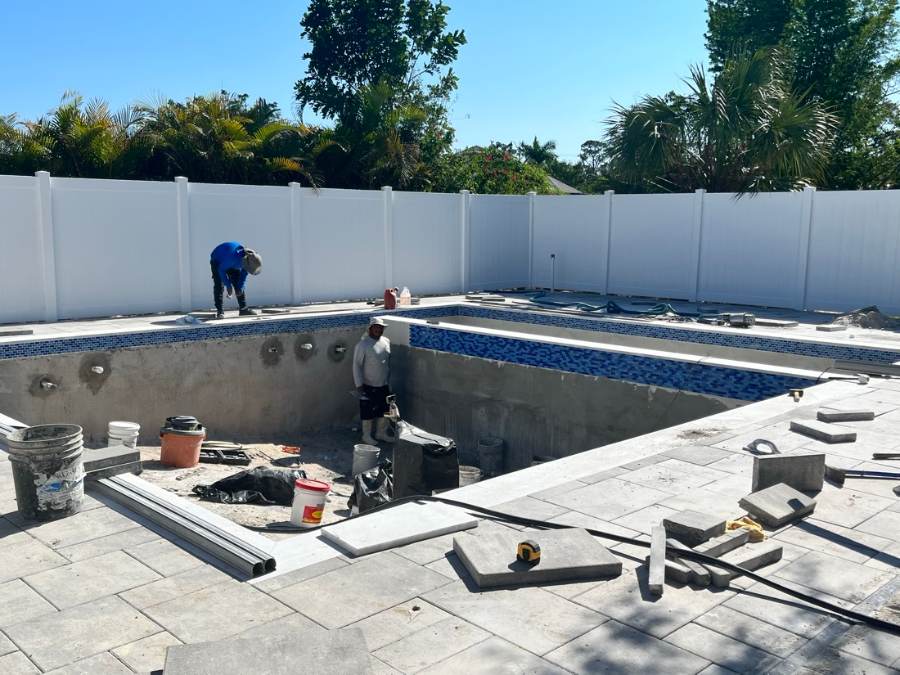 Total Pool Services pool build in progress in Southwest Florida