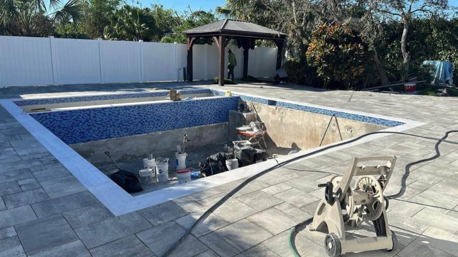 Total Pool Services pool build in progress in Southwest Florida