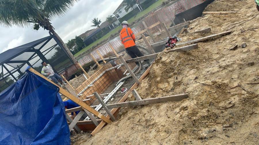 Total Pool Services pool build in progress in Southwest Florida
