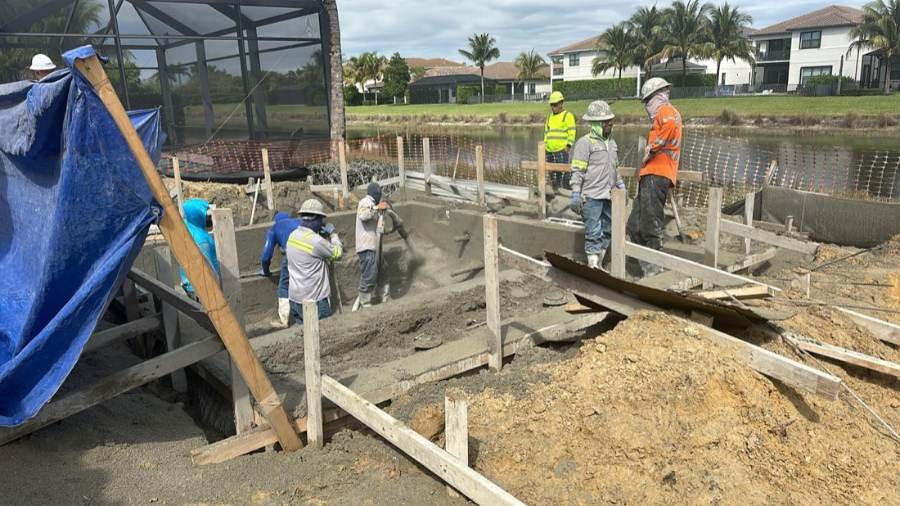 Total Pool Services pool build in progress in Southwest Florida